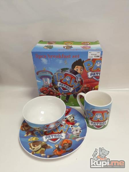 Odlican PAW set za dorucak 2 (casa, tanjir i zdjela)